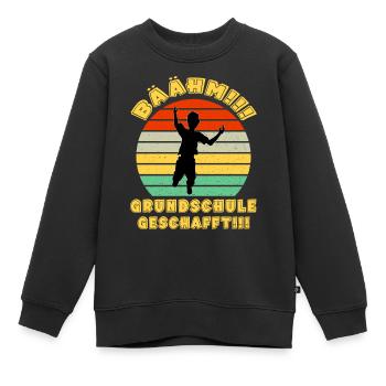 Bäähm Grundschule ist Geschafft Schulkinder Schule - Kinder Premium Organic Sweatshirt - Schwarz - Vorne - AI Model Kid Female (0cm)