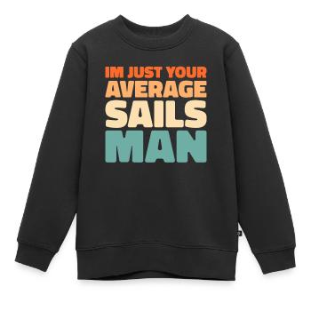 Voile, Voile, Voilier - Sweat Premium enfant bio - noir - Devant - AI Model Kid Female (0cm)