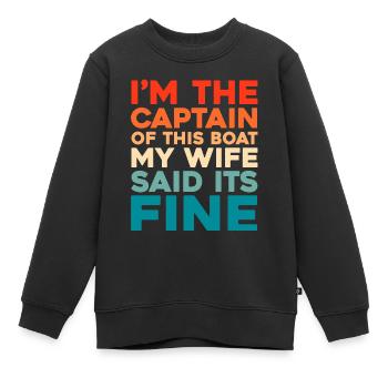 Voile, Voile, Voilier - Sweat Premium enfant bio - noir - Devant - AI Model Kid Female (0cm)