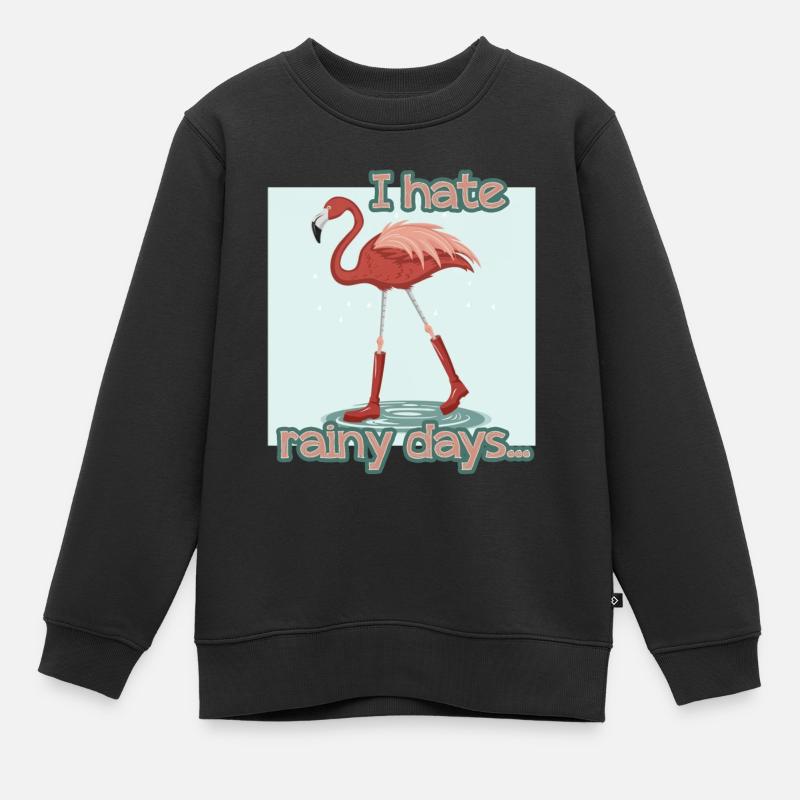FLAMINGO - REGEN - RETRO - Kinder Premium Organic Sweatshirt - Schwarz