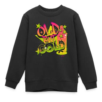 Vieux mais doré Graffiti de New York - Sweat Premium enfant bio - noir - Devant - AI Model Kid Female (0cm)