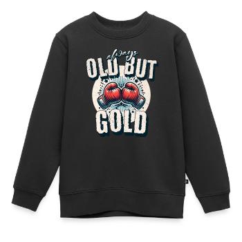Old but always Gold Boxing - Kinder Premium Organic Sweatshirt - Schwarz - Vorne - AI Model Kid Female (0cm)
