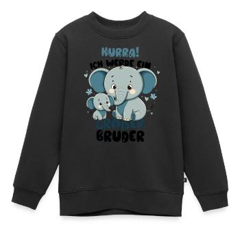 Announcing offspring | I'm going to be a big brother in 2025 - Kids Premium Organic Sweatshirt - black - Front - AI Model Kid Female (0cm)
