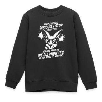 Kangourou - Sweat Premium enfant bio - noir - Devant - AI Model Kid Female (0cm)