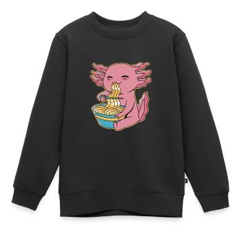 Lustiges Axolotl Ramen - Kinder Premium Organic Sweatshirt - Schwarz - Vorne - AI Model Kid Female (0cm)