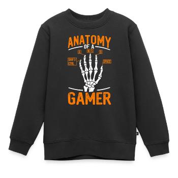 Jeux sur PC, PC Gamer, Zocker, Anatomie d’un joueur - Sweat Premium enfant bio - noir - Devant - AI Model Kid Female (0cm)