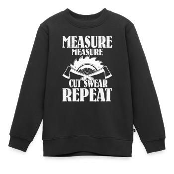 Carpenter’s Rhythm - Mesurer, Couper, Jurer, Répéter - Sweat Premium enfant bio - noir - Devant - AI Model Kid Female (0cm)
