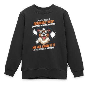 Border Collie - Kinder Premium Organic Sweatshirt - Schwarz - Vorne - AI Model Kid Female (0cm)