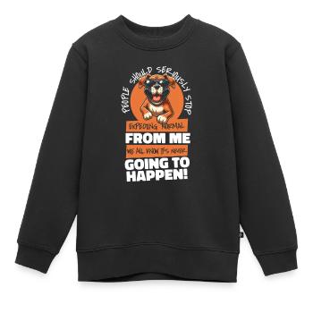 Épagneul breton - Sweat Premium enfant bio - noir - Devant - AI Model Kid Female (0cm)