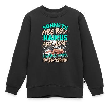 Poetry Slam Dichter Poetryslam - Kinder Premium Organic Sweatshirt - Schwarz - Vorne - AI Model Kid Female (0cm)
