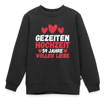 Ehe Gezeitenhochzeit 59 Jahre Verheiratet Hochzeit - Kinder Premium Organic Sweatshirt - Schwarz - Vorne - AI Model Kid Female (0cm)