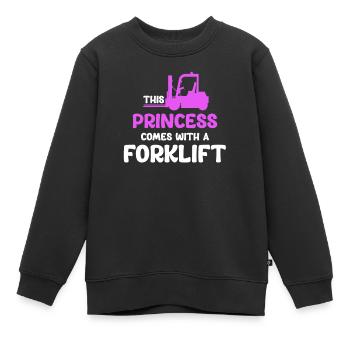 Die Prinzessin Wird Mit Einem - Kinder Premium Organic Sweatshirt - Schwarz - Vorne - AI Model Kid Female (0cm)