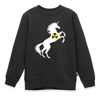 Einhorn Radioaktives Symbol Shirt Strahlung Einhorn - Kinder Premium Organic Sweatshirt - Schwarz - Vorne - AI Model Kid Female (0cm)