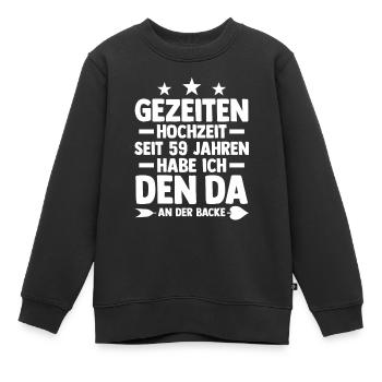 Ehe Gezeitenhochzeit 59 Jahre Verheiratet Hochzeit - Kinder Premium Organic Sweatshirt - Schwarz - Vorne - AI Model Kid Female (0cm)