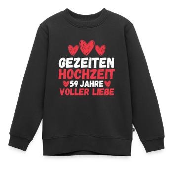 Ehe Gezeitenhochzeit 59 Jahre Verheiratet Hochzeit - Kinder Premium Organic Sweatshirt - Schwarz - Vorne - AI Model Kid Female (0cm)