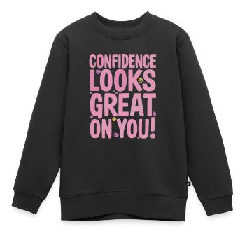 La confiance en soi vous convient très bien - Sweat Premium enfant bio - noir - Devant - AI Model Kid Female (0cm)