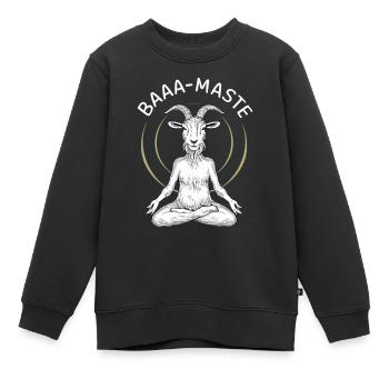Baaa-Maste Chèvres Yoga Relaxation - Sweat Premium enfant bio - noir - Devant - AI Model Kid Female (0cm)