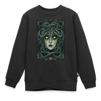 Tarot Méduse - Sweat Premium enfant bio - noir - Devant - AI Model Kid Female (0cm)