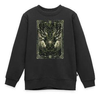 Der Zauberwald Tarot - Kinder Premium Organic Sweatshirt - Schwarz - Vorne - AI Model Kid Female (0cm)