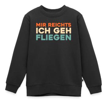 Flugbegleiter Stewardess - Kinder Premium Organic Sweatshirt - Schwarz - Vorne - AI Model Kid Female (0cm)