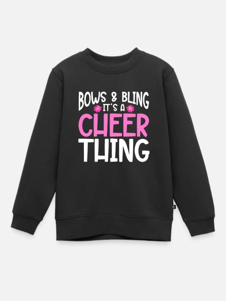 Dépliant de base de pom-pom girl de pom-pom girl - Sweat Premium enfant bio - noir