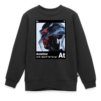 AI am Astatine (bk) Modezeitschrift nerdy - Kinder Premium Organic Sweatshirt - Schwarz - Vorne - AI Model Kid Female (0cm)