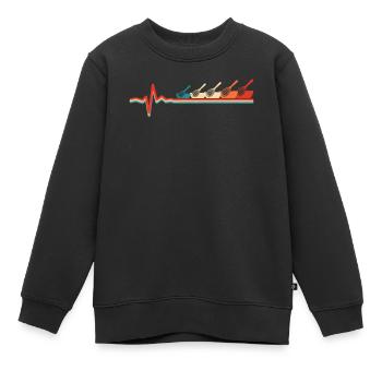 Boulangerie Boulangerie Boulangerie Électrocardiogramme Battement de cœur - Sweat Premium enfant bio - noir - Devant - AI Model Kid Female (0cm)