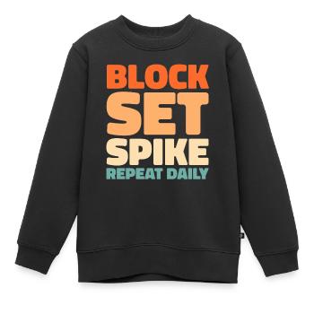 Volley-ball Volley-ball - Sweat Premium enfant bio - noir - Devant - AI Model Kid Female (0cm)