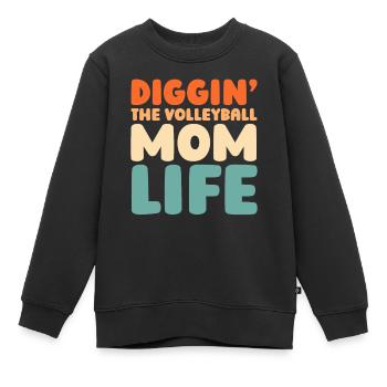 Volley-ball Volley-ball Volley-ball Maman - Sweat Premium enfant bio - noir - Devant - AI Model Kid Female (0cm)