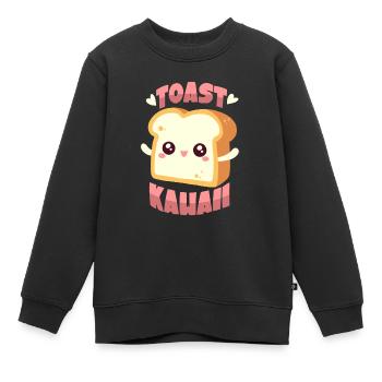 Toast Kawaii - Kinder Premium Organic Sweatshirt - Schwarz - Vorne - AI Model Kid Female (0cm)