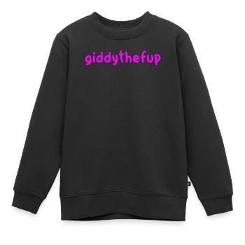 Giddythefup -Pferderennen - Kinder Premium Organic Sweatshirt - Schwarz - Vorne - AI Model Kid Female (0cm)