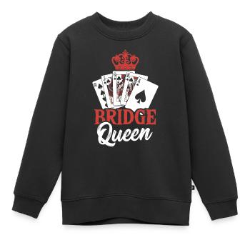 Bridge Kartenspiel Geschenk - Kinder Premium Organic Sweatshirt - Schwarz - Vorne - AI Model Kid Female (0cm)