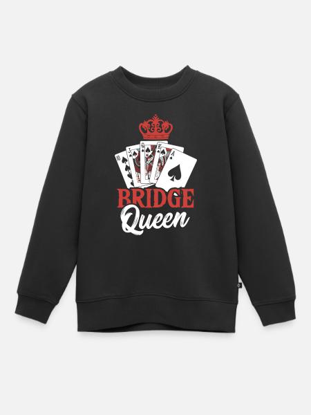 Cadeau de jeu de cartes de bridge - Sweat Premium enfant bio - noir
