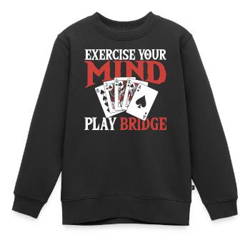 Bridge Kartenspiel Geschenk - Kinder Premium Organic Sweatshirt - Schwarz - Vorne - AI Model Kid Female (0cm)