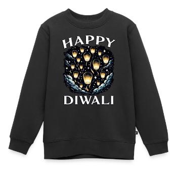 Happy Diwali - Kinder Premium Organic Sweatshirt - Schwarz - Vorne - AI Model Kid Female (0cm)