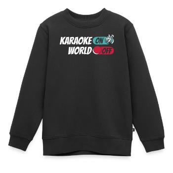 Karaoké Karaoké On World Off - Sweat Premium enfant bio - noir - Devant - AI Model Kid Female (0cm)