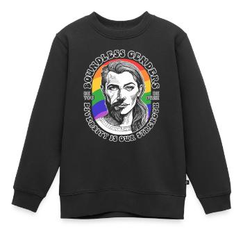 Diversity Shirt : LGBTQ et force illimitée. - Sweat Premium enfant bio - noir - Devant - AI Model Kid Female (0cm)