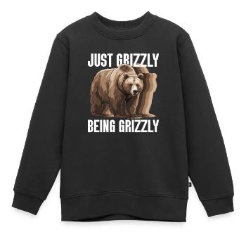 Grizzly Ours brun Ours brun - Sweat Premium enfant bio - noir - Devant - AI Model Kid Female (0cm)
