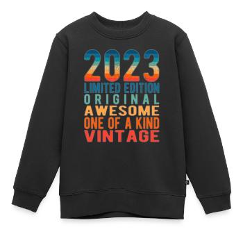 Edition limitée depuis 2023 Anniversaire Millésime 2023 - Sweat Premium enfant bio - noir - Devant - AI Model Kid Female (0cm)