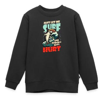 Surfer Lass mich surfen Shark - Kinder Premium Organic Sweatshirt - Schwarz - Vorne - AI Model Kid Female (0cm)