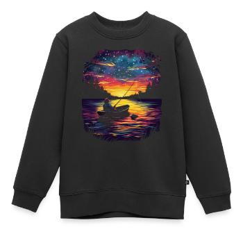 Pêcheur Pêcheur Pêcheur Pop Art - Sweat Premium enfant bio - noir - Devant - AI Model Kid Female (0cm)