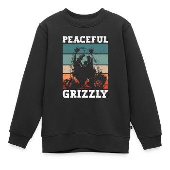 Grizzly Ours brun Ours brun - Sweat Premium enfant bio - noir - Devant - AI Model Kid Female (0cm)