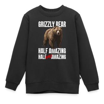 Grizzly Ours brun Ours brun - Sweat Premium enfant bio - noir - Devant - AI Model Kid Female (0cm)