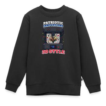 Patriotischer 3D-Druck Patriotische Innovationen - Kinder Premium Organic Sweatshirt - Schwarz - Vorne - AI Model Kid Female (0cm)
