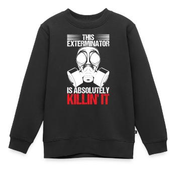 Exterminateur de lutte antiparasitaire - Sweat Premium enfant bio - noir - Devant - AI Model Kid Female (0cm)