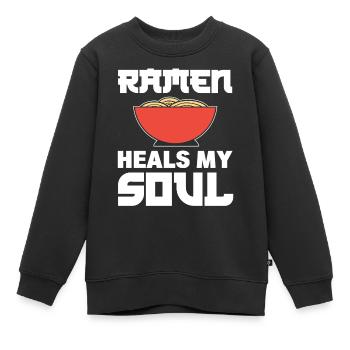 Ramen-Liebhaber Food-Vlogger - Kinder Premium Organic Sweatshirt - Schwarz - Vorne - AI Model Kid Female (0cm)