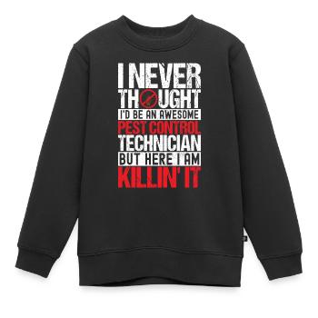Exterminateur de lutte antiparasitaire - Sweat Premium enfant bio - noir - Devant - AI Model Kid Female (0cm)