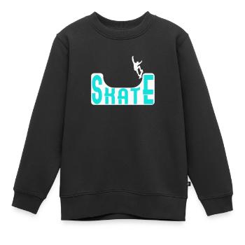 Skate Halfpipe Skateboard - Sweat Premium enfant bio - noir - Devant - AI Model Kid Female (0cm)