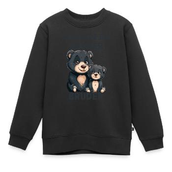 Ich werde ein großer Bruder Bär - Kinder Premium Organic Sweatshirt - Schwarz - Vorne - AI Model Kid Female (0cm)