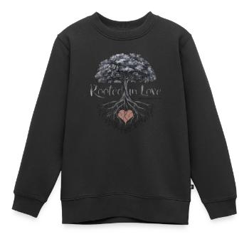 Enraciné dans l’amour Éphésiens 3 :17-18 - Sweat Premium enfant bio - noir - Devant - AI Model Kid Female (0cm)